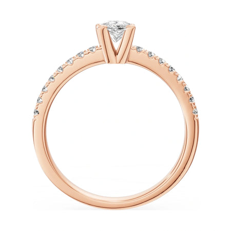 GREMARI Seven Solis pear-cut natural diamond engagement ring in 14K rose gold, 0.50 ct
