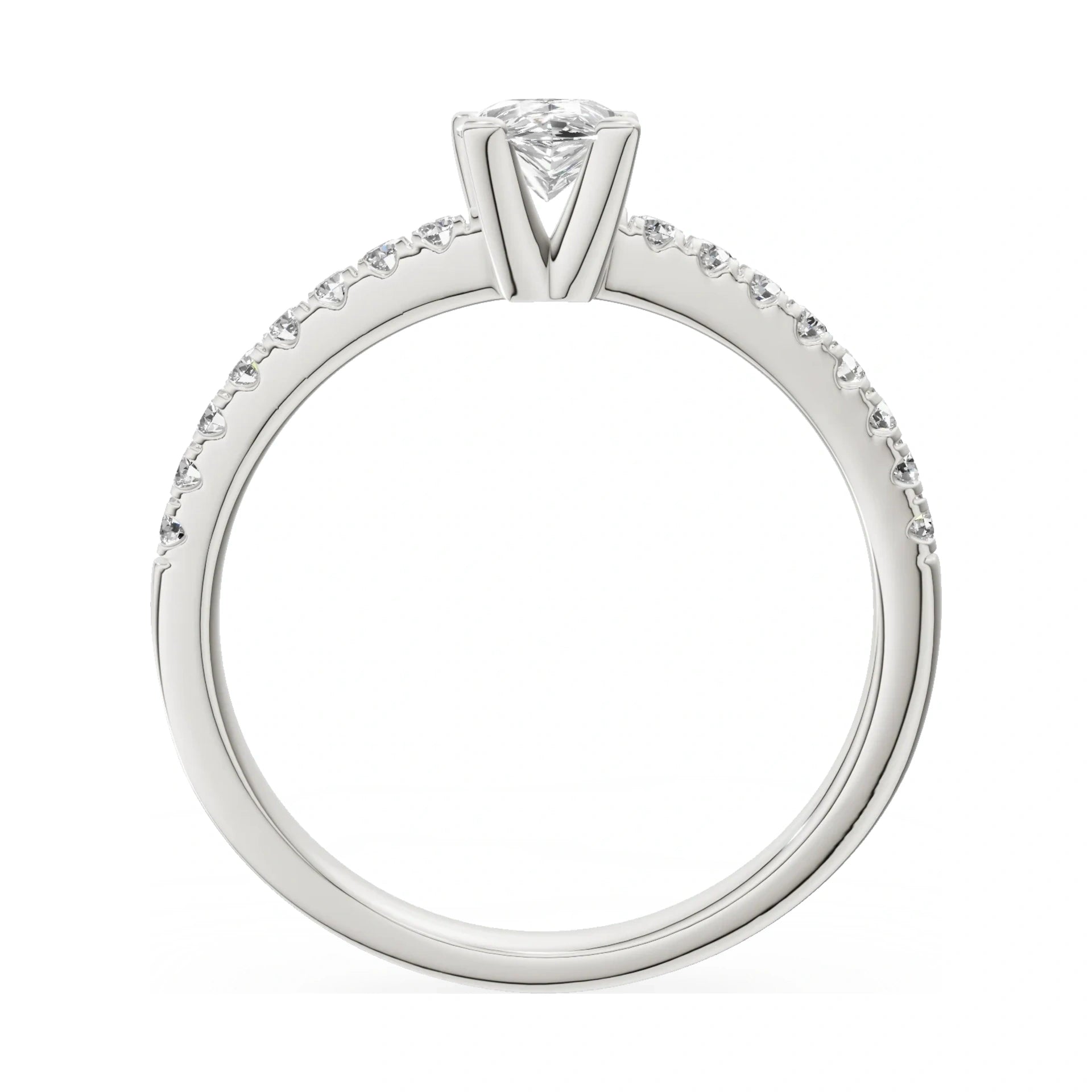 GREMARI Seven Solis pear-cut natural diamond engagement ring in 14K white gold, 0.50 ct