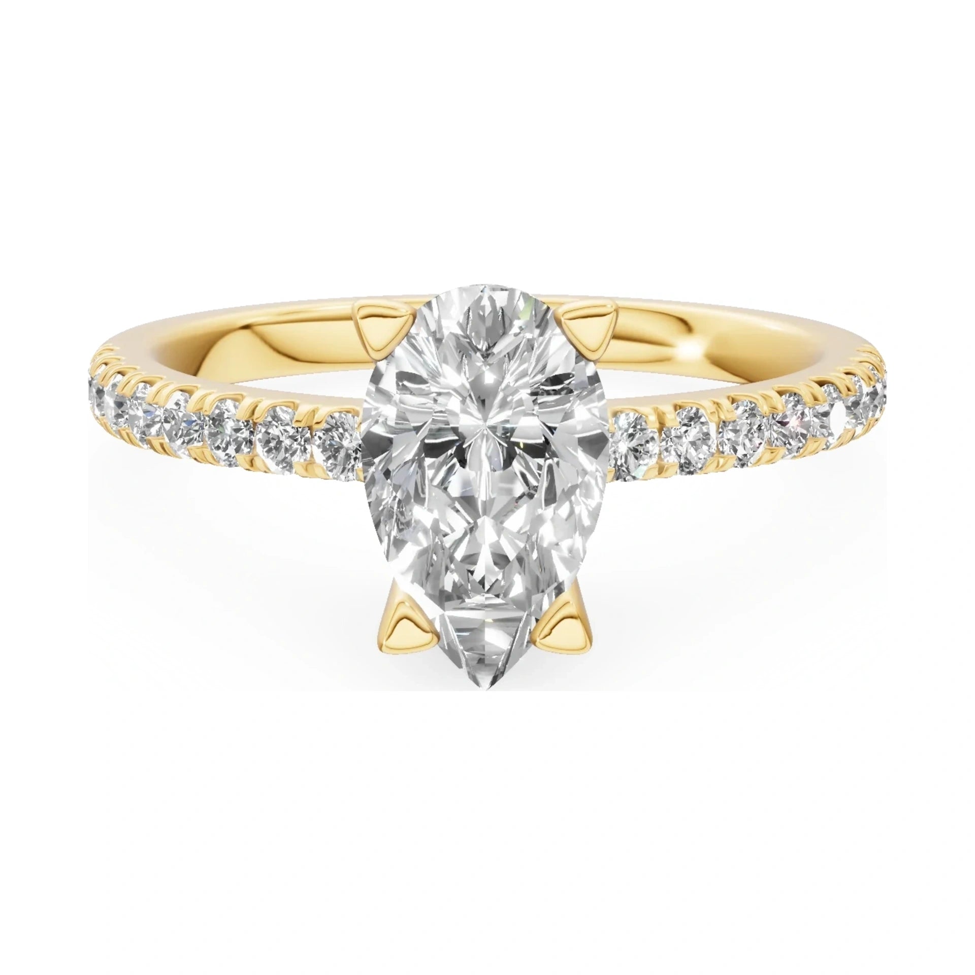 GREMARI Seven Solis 14K yellow gold engagement ring with 1.00 ct pear-cut natural diamond