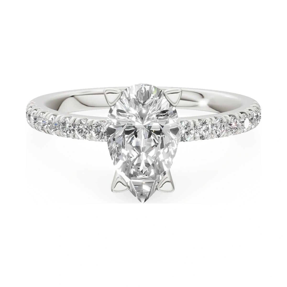 GREMARI Seven Solis 14K white gold engagement ring with 1.00 ct pear-cut natural diamond