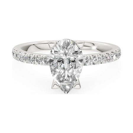 GREMARI Seven Solis 14K white gold engagement ring with 1.00 ct pear-cut natural diamond