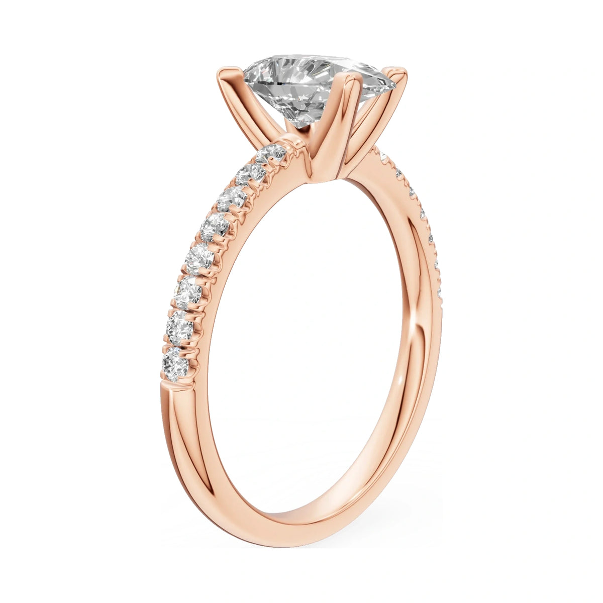 14K rose gold GREMARI Seven Solis ring with 1.00 ct pear-cut natural diamond
