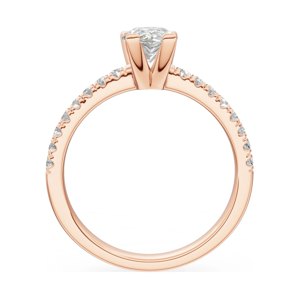 GREMARI Seven Solis pear-cut natural diamond engagement ring in 14K rose gold, 1.00 ct