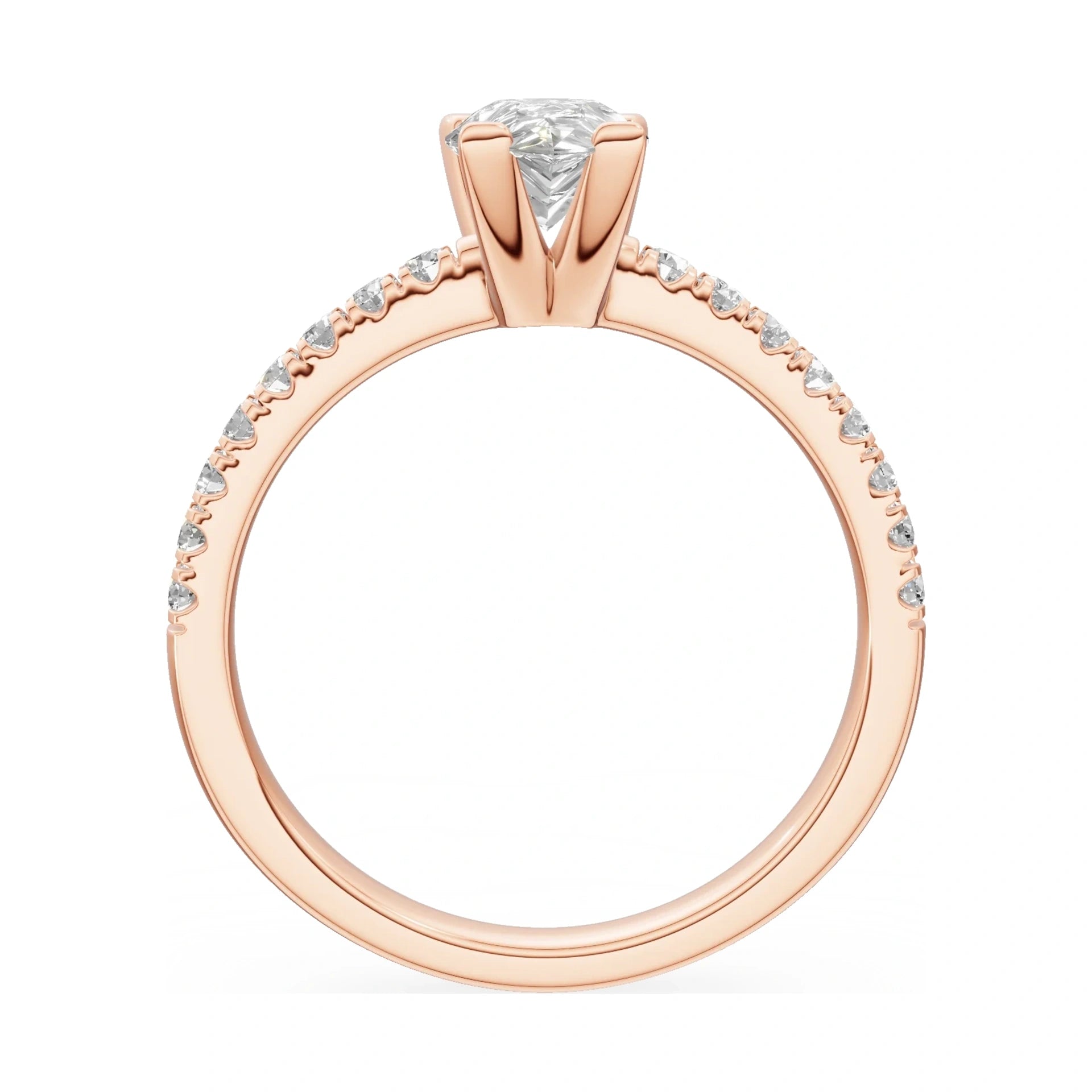 GREMARI Seven Solis pear-cut natural diamond engagement ring in 14K rose gold, 1.00 ct
