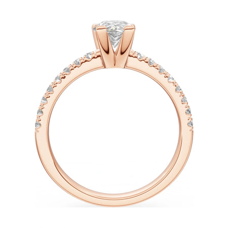 GREMARI Seven Solis pear-cut natural diamond engagement ring in 14K rose gold, 1.00 ct