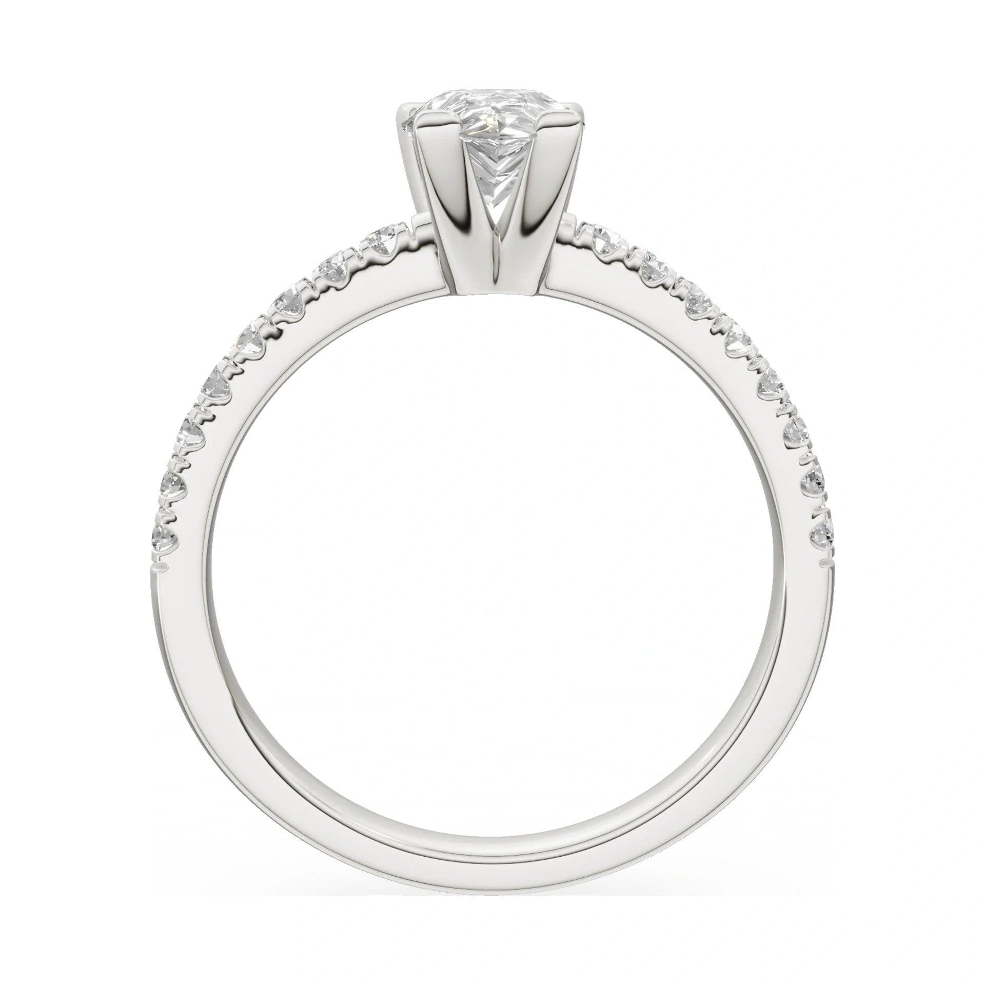 GREMARI Seven Solis pear-cut natural diamond engagement ring in 14K white gold, 1.00 ct