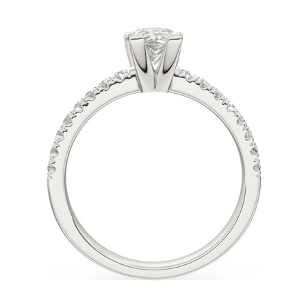 GREMARI Seven Solis pear-cut natural diamond engagement ring in 14K white gold, 1.00 ct