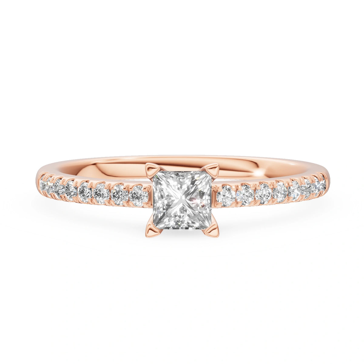 Gremari Seven Solis zásnubný prsteň z ružového zlata s 0,30 ct lab-grown diamantom – Princess