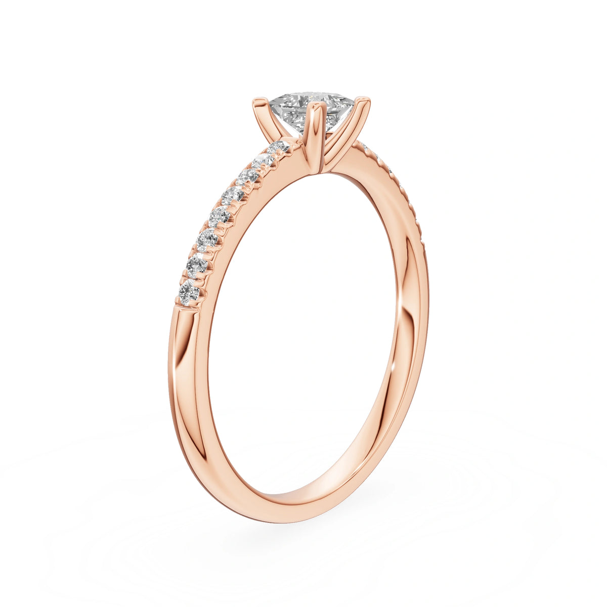 Gremari Seven Solis zásnubný prsteň z ružového zlata s 0,30 ct lab-grown diamantom – Princess