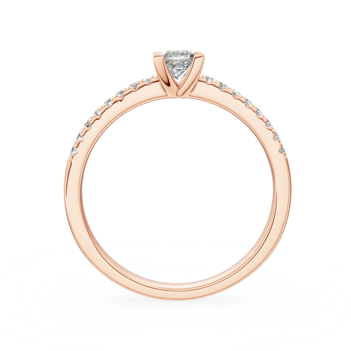 Gremari Seven Solis zásnubný prsteň z ružového zlata s 0,30 ct lab-grown diamantom – Princess
