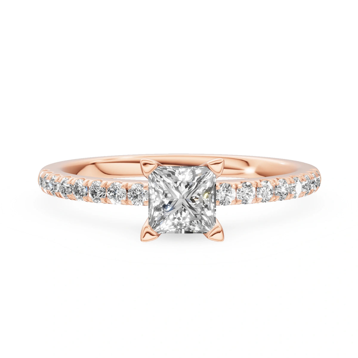 Gremari Seven Solis zásnubný prsteň z ružového zlata s 0,50 ct lab-grown diamantom – Princess