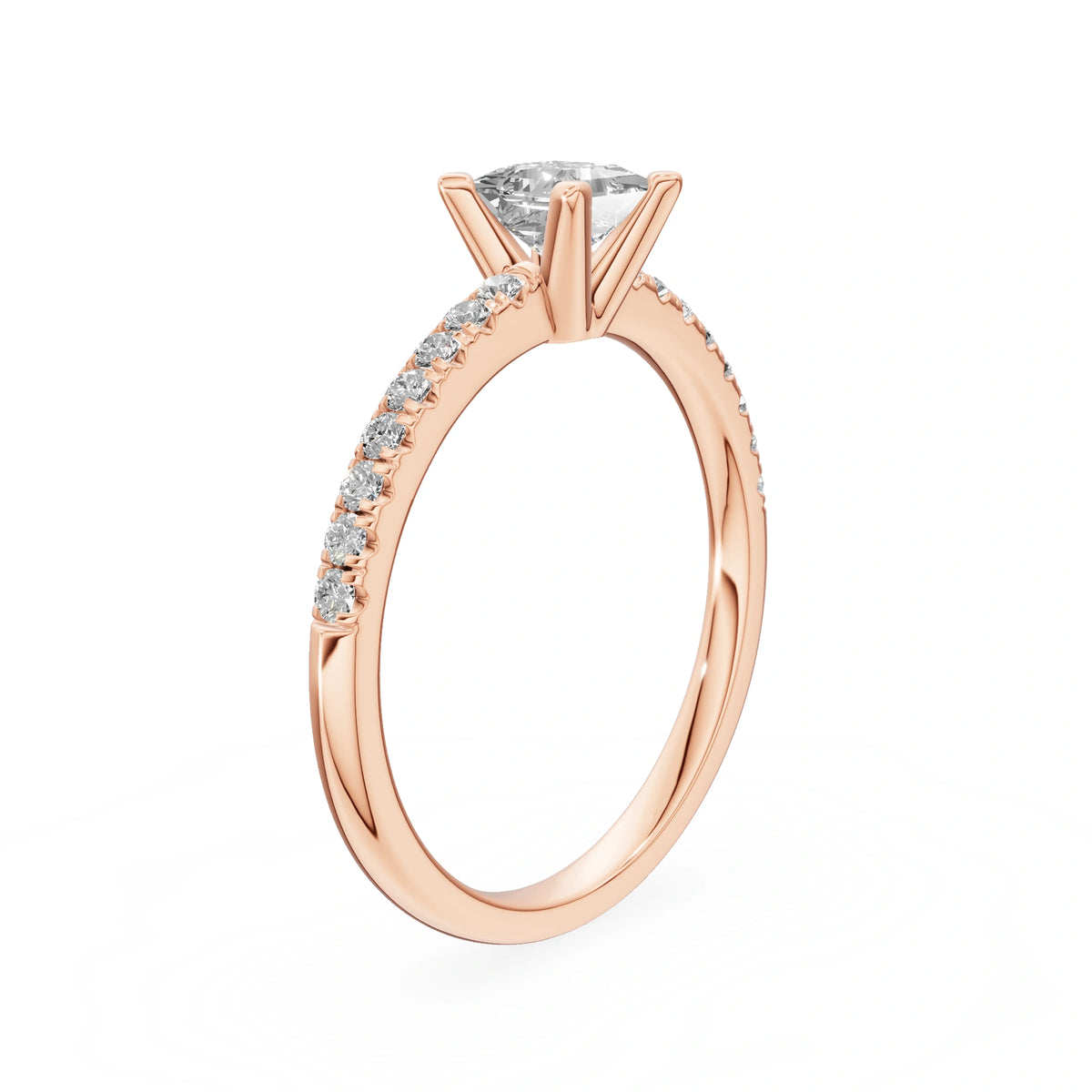 Gremari Seven Solis zásnubný prsteň z ružového zlata s 0,50 ct lab-grown diamantom – Princess
