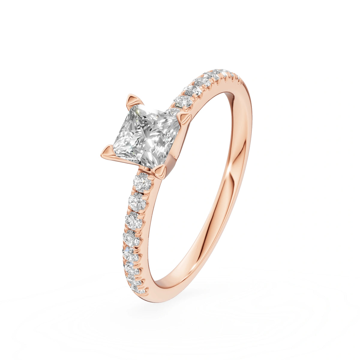 Gremari Seven Solis zásnubný prsteň z ružového zlata s 0,50 ct lab-grown diamantom – Princess