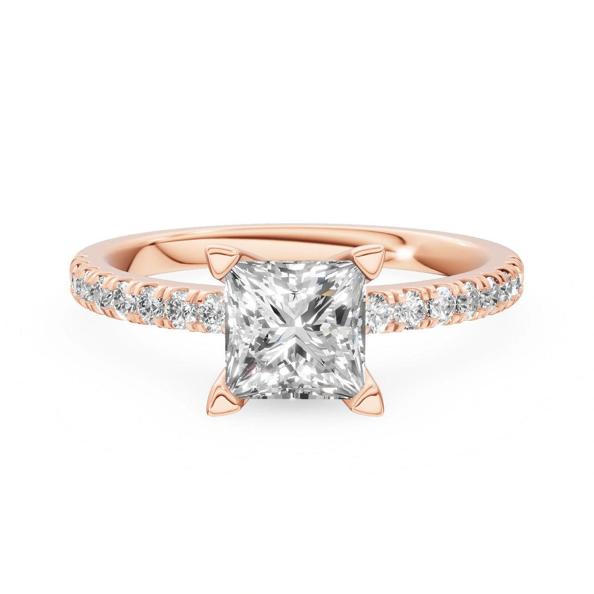 Gremari Seven Solis zásnubný prsteň z ružového zlata s 1,00 ct lab-grown diamantom – Princess