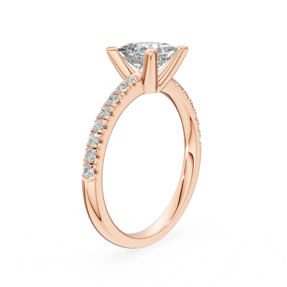 Gremari Seven Solis zásnubný prsteň z ružového zlata s 1,00 ct lab-grown diamantom – Princess