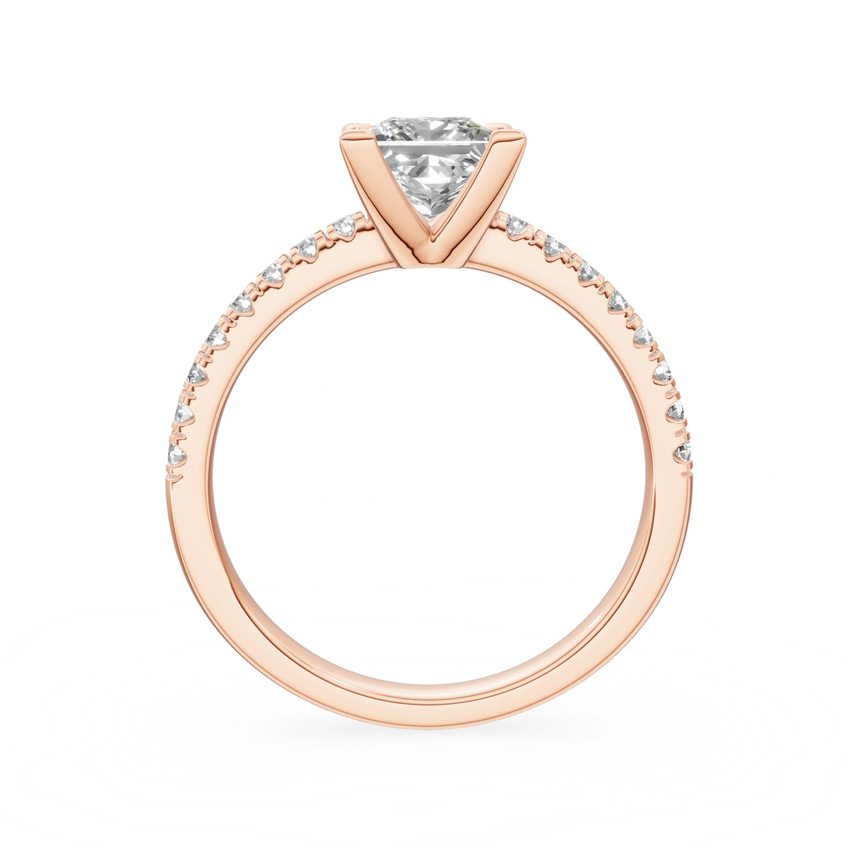 Gremari Seven Solis zásnubný prsteň z ružového zlata s 1,00 ct lab-grown diamantom – Princess