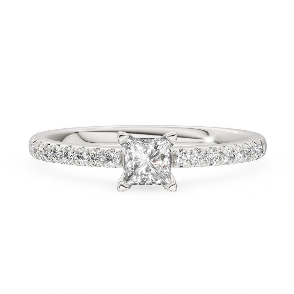 Gremari Seven Solis zásnubný prsteň z bieleho zlata s 0,30 ct lab-grown diamantom – Princess