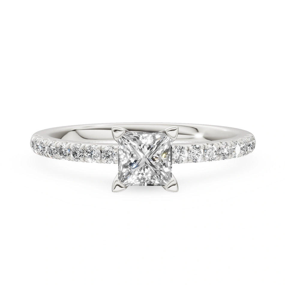 Gremari Seven Solis zásnubný prsteň z bieleho zlata s 0,50 ct lab-grown diamantom – Princess