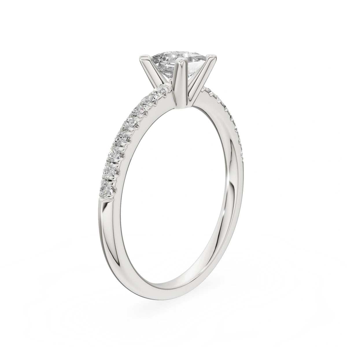 Gremari Seven Solis zásnubný prsteň z bieleho zlata s 0,50 ct lab-grown diamantom – Princess