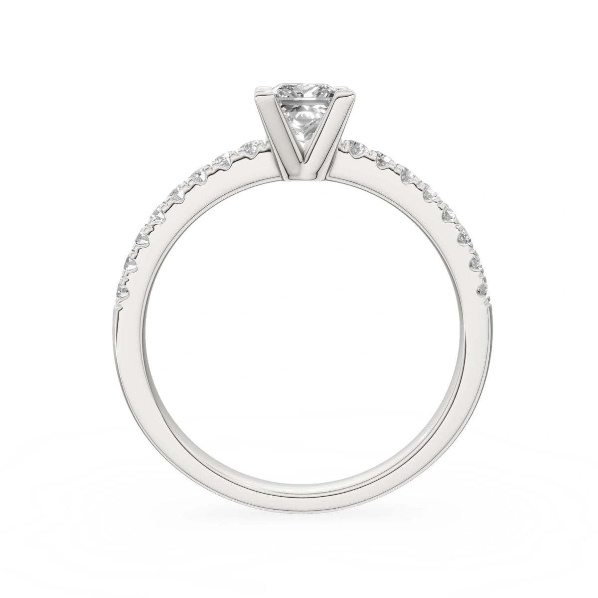 Gremari Seven Solis zásnubný prsteň z bieleho zlata s 0,50 ct lab-grown diamantom – Princess