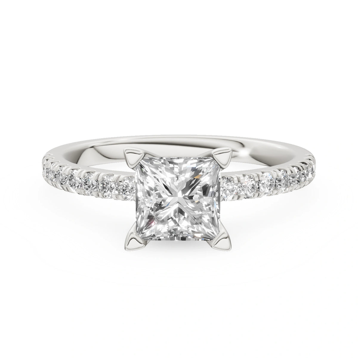 Gremari Seven Solis zásnubný prsteň z bieleho zlata s 1,00 ct lab-grown diamantom – Princess