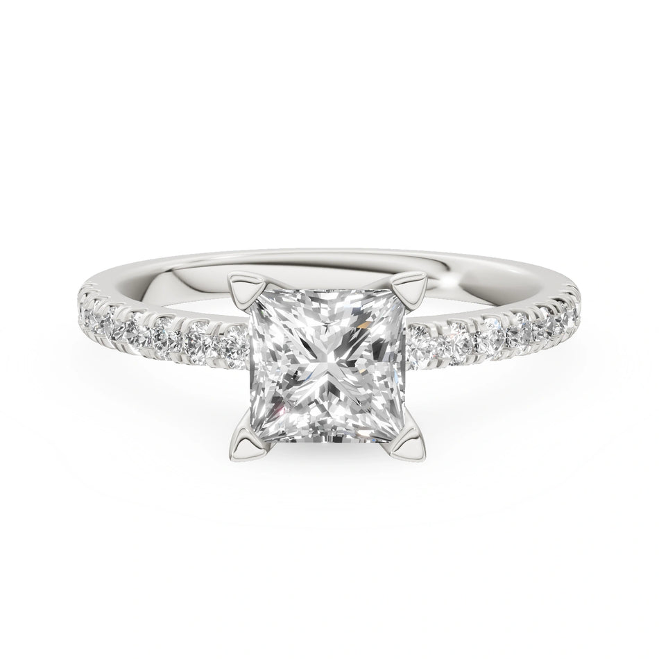 Gremari Seven Solis zásnubný prsteň z bieleho zlata s 1,00 ct lab-grown diamantom – Princess