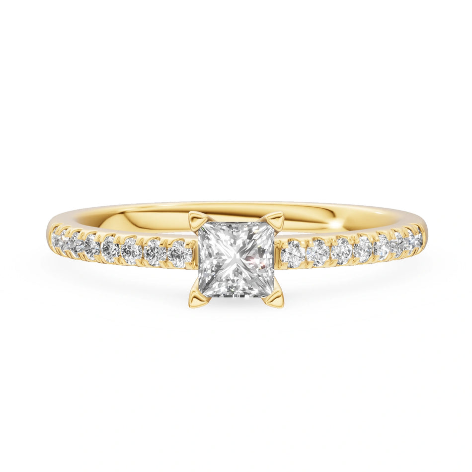 Gremari Seven Solis zásnubný prsteň zo žltého zlata s 0,30 ct lab-grown diamantom – Princess