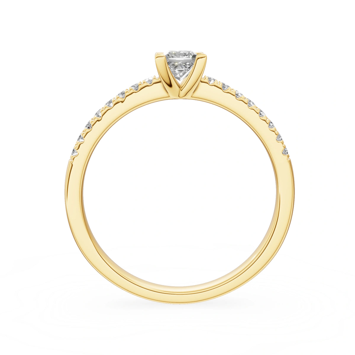 Gremari Seven Solis zásnubný prsteň zo žltého zlata s 0,30 ct lab-grown diamantom – Princess