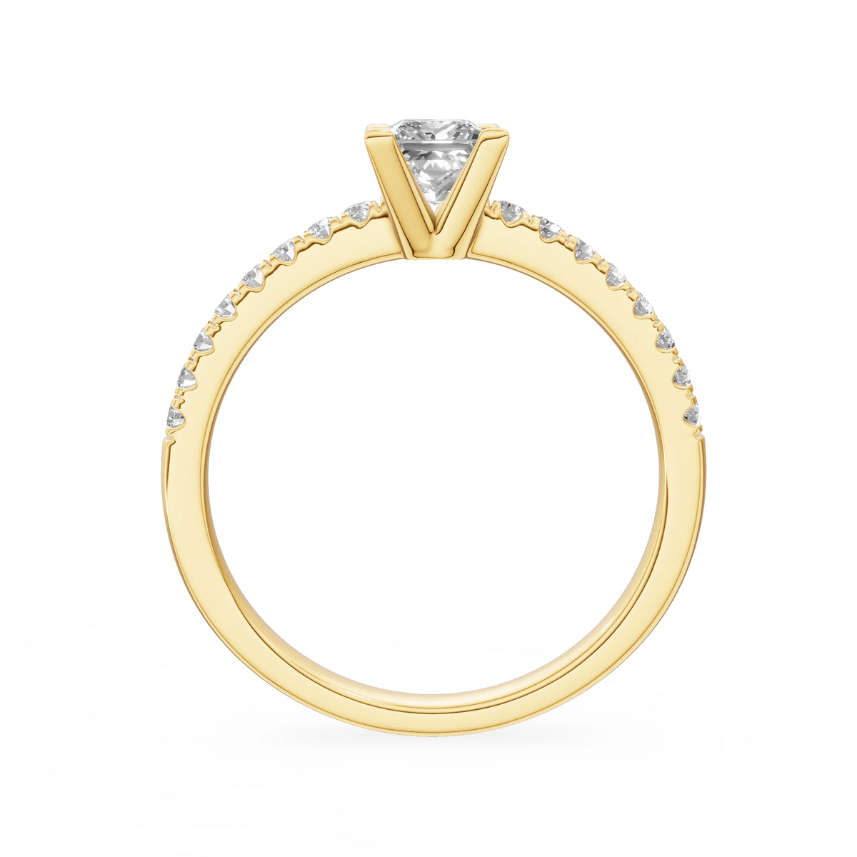 Gremari Seven Solis zásnubný prsteň zo žltého zlata s 0,50 ct lab-grown diamantom – Princess