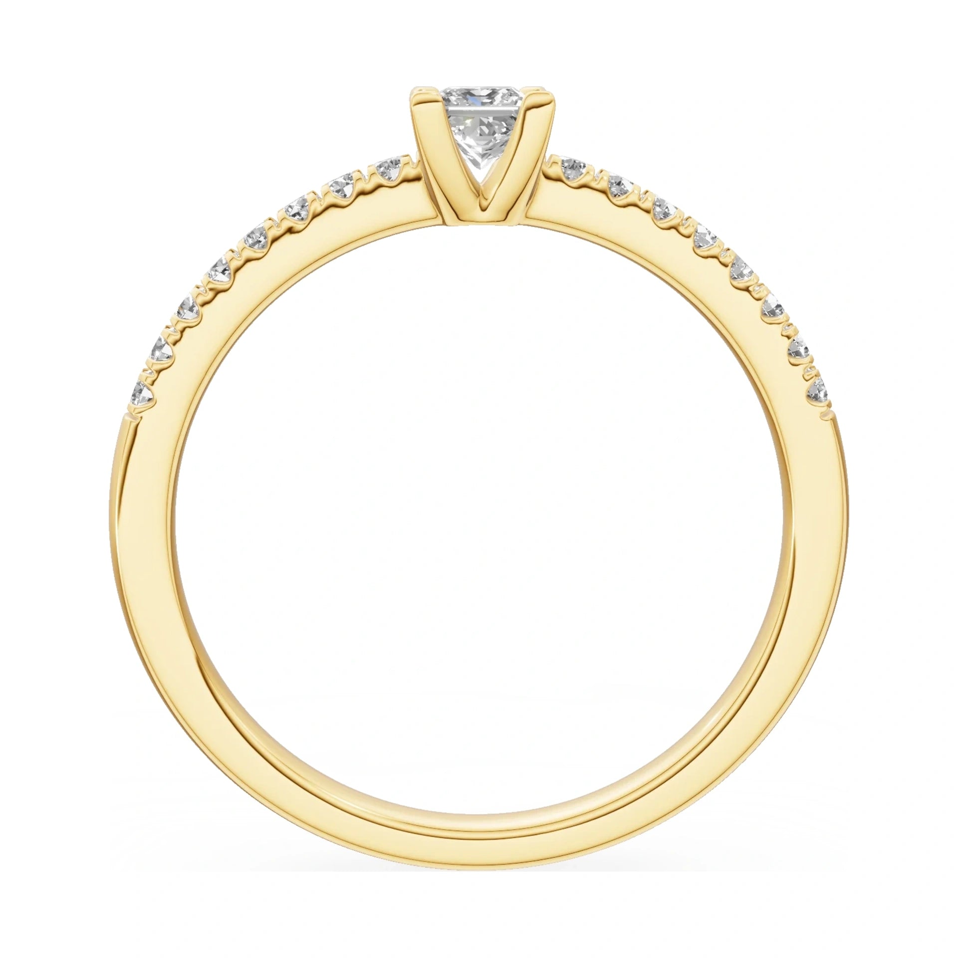 GREMARI Seven Solis princess-cut lab-grown diamond engagement ring in 14K yellow gold, 0.15 ct