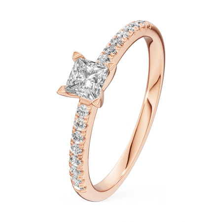 0.30 ct princess-cut lab-grown diamond GREMARI Seven Solis engagement ring in 14K white gold