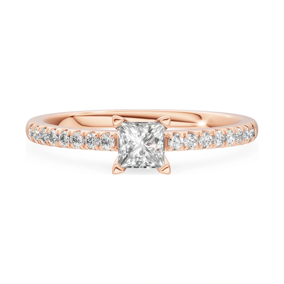 GREMARI Seven Solis 14K white gold engagement ring with 0.30 ct princess-cut lab-grown diamond