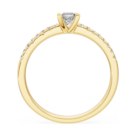 GREMARI Seven Solis princess-cut lab-grown diamond engagement ring in 14K yellow gold, 0.30 ct