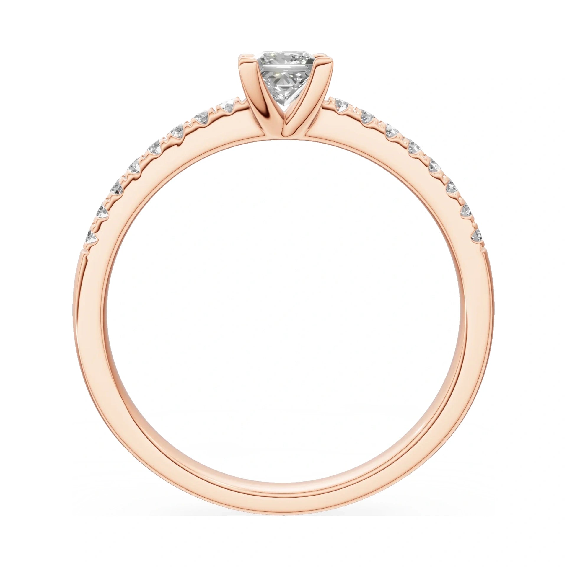 GREMARI Seven Solis princess-cut lab-grown diamond engagement ring in 14K white gold, 0.30 ct