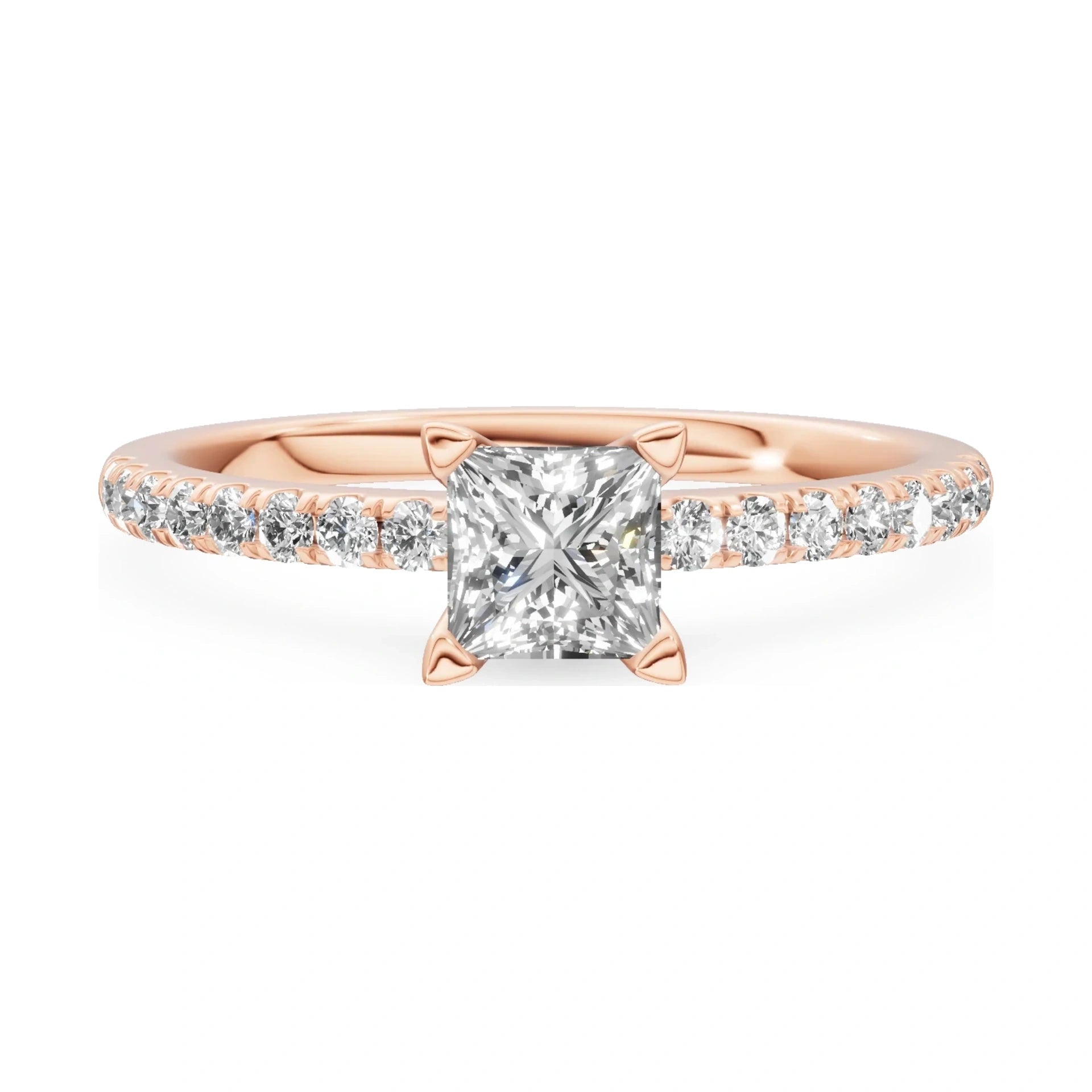 GREMARI Seven Solis 14K white gold engagement ring with 0.15 ct princess-cut natural diamond