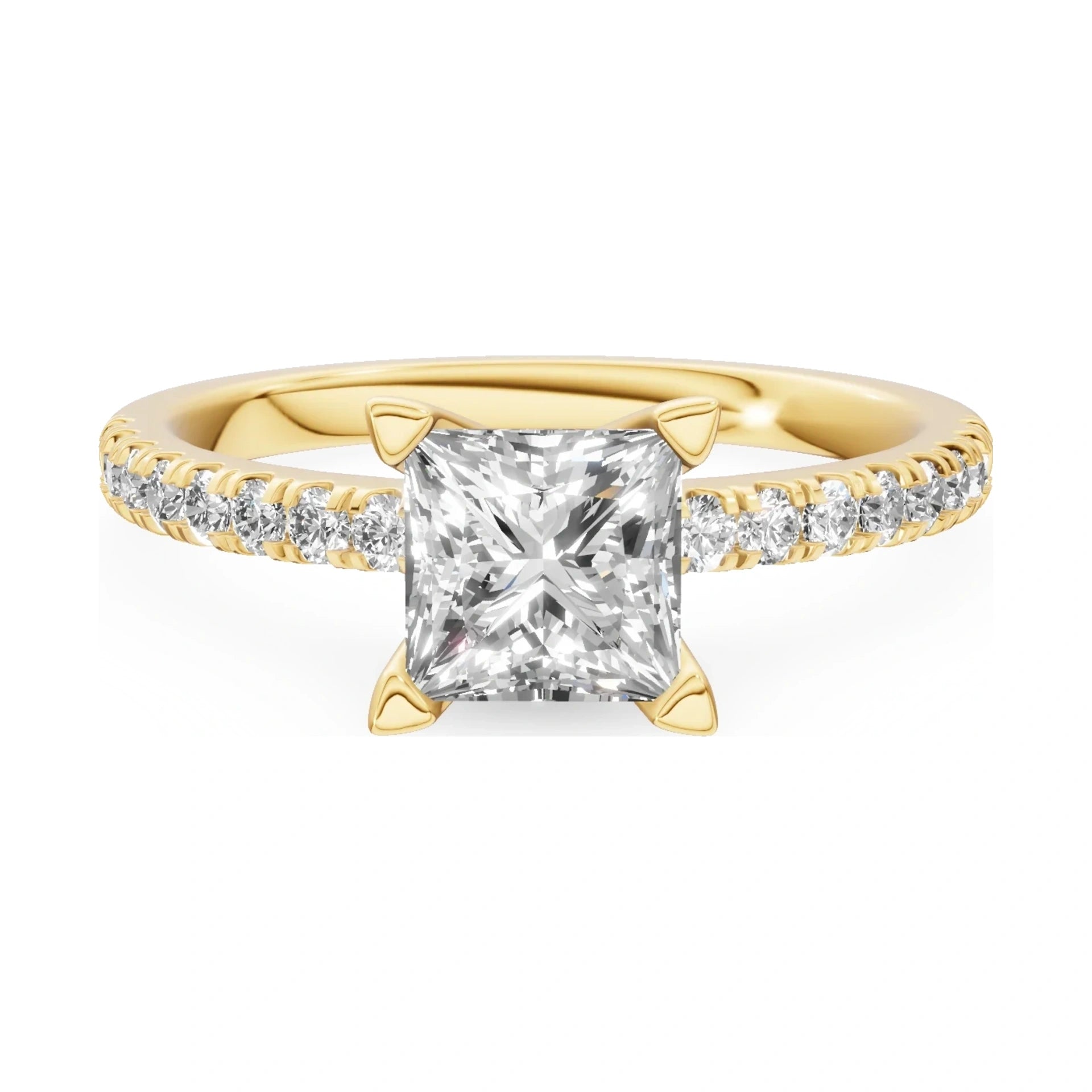 GREMARI Seven Solis 14K yellow gold engagement ring with 0.30 ct princess-cut natural diamond
