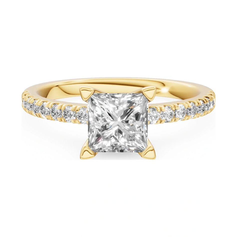 GREMARI Seven Solis 14K yellow gold engagement ring with 0.30 ct princess-cut natural diamond
