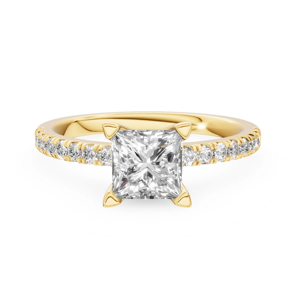 Gremari Seven Solis zásnubný prsteň zo žltého zlata s 1,00 ct prírodným diamantom – Princess