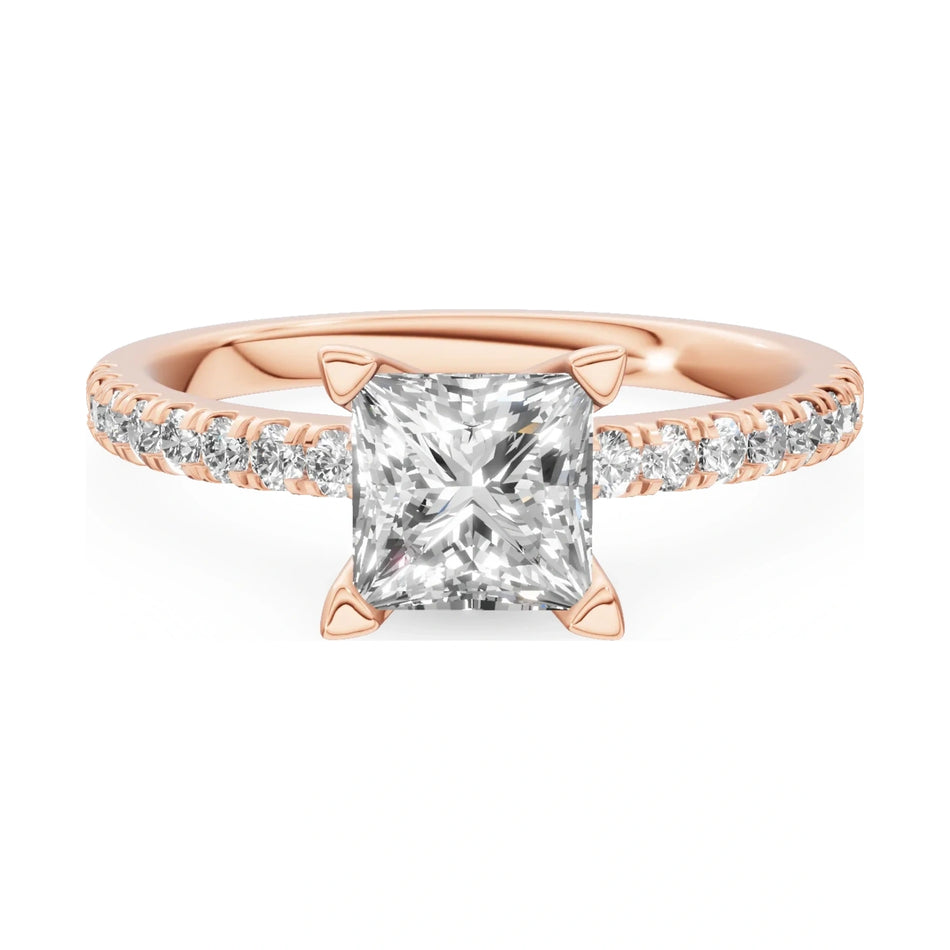 GREMARI Seven Solis 14K white gold engagement ring with 0.30 ct princess-cut natural diamond