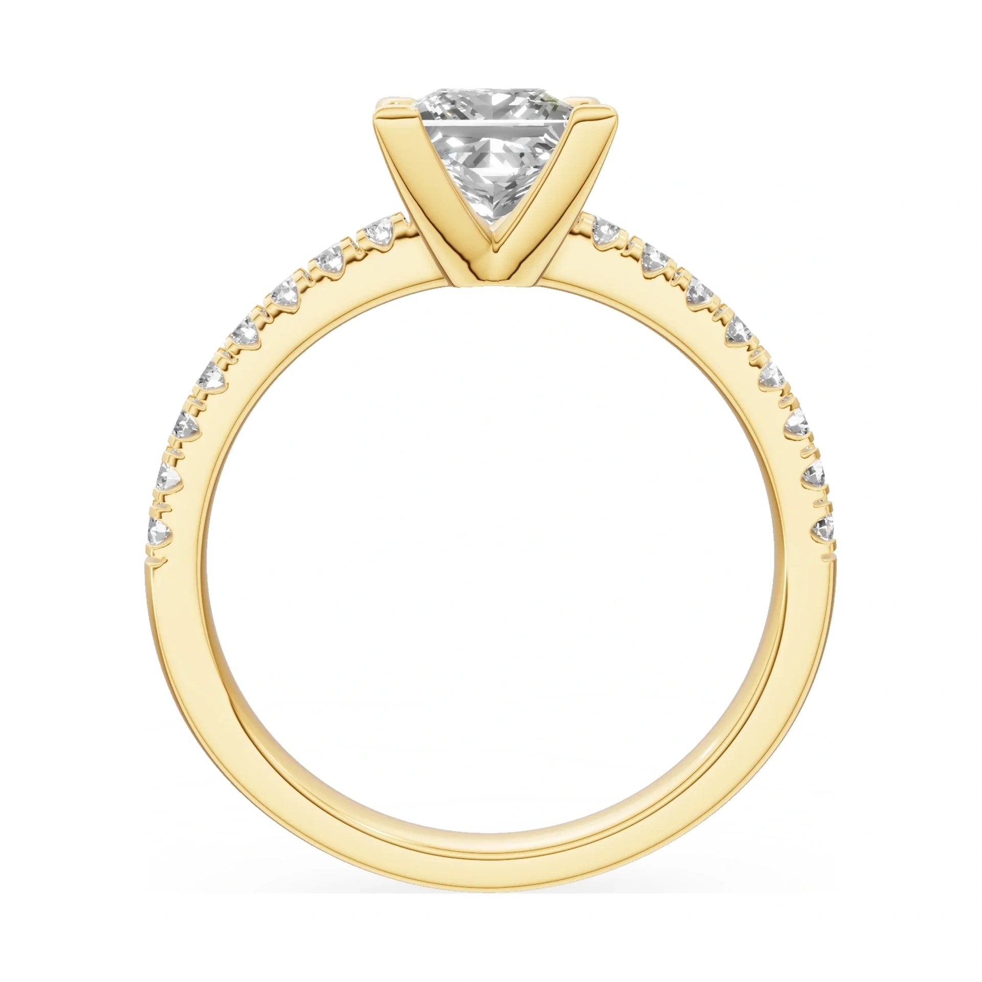 GREMARI Seven Solis princess-cut natural diamond engagement ring in 14K yellow gold, 0.30 ct