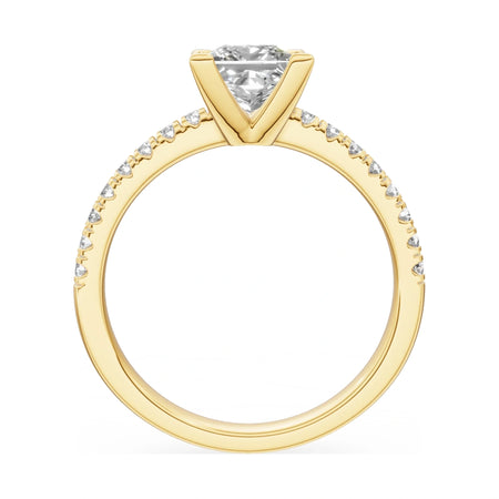 GREMARI Seven Solis princess-cut natural diamond engagement ring in 14K yellow gold, 0.30 ct