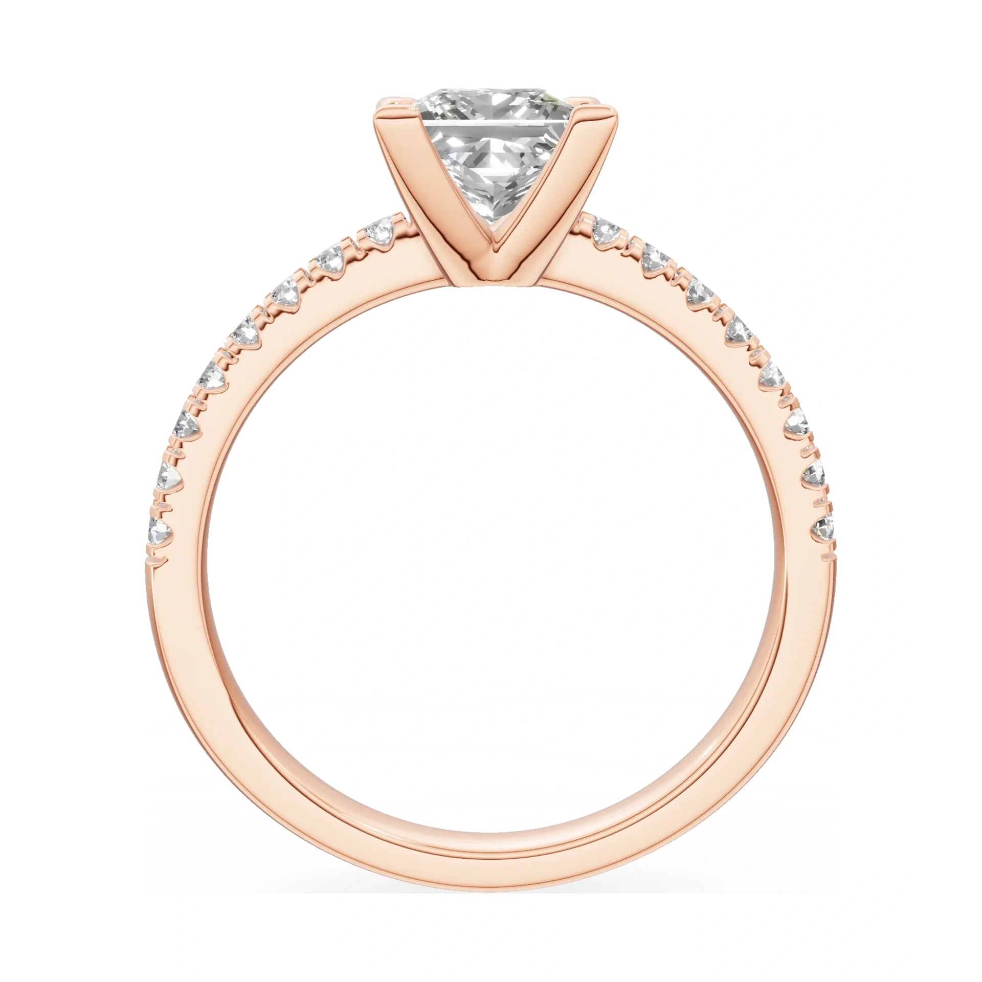 GREMARI Seven Solis princess-cut natural diamond engagement ring in 14K white gold, 0.30 ct