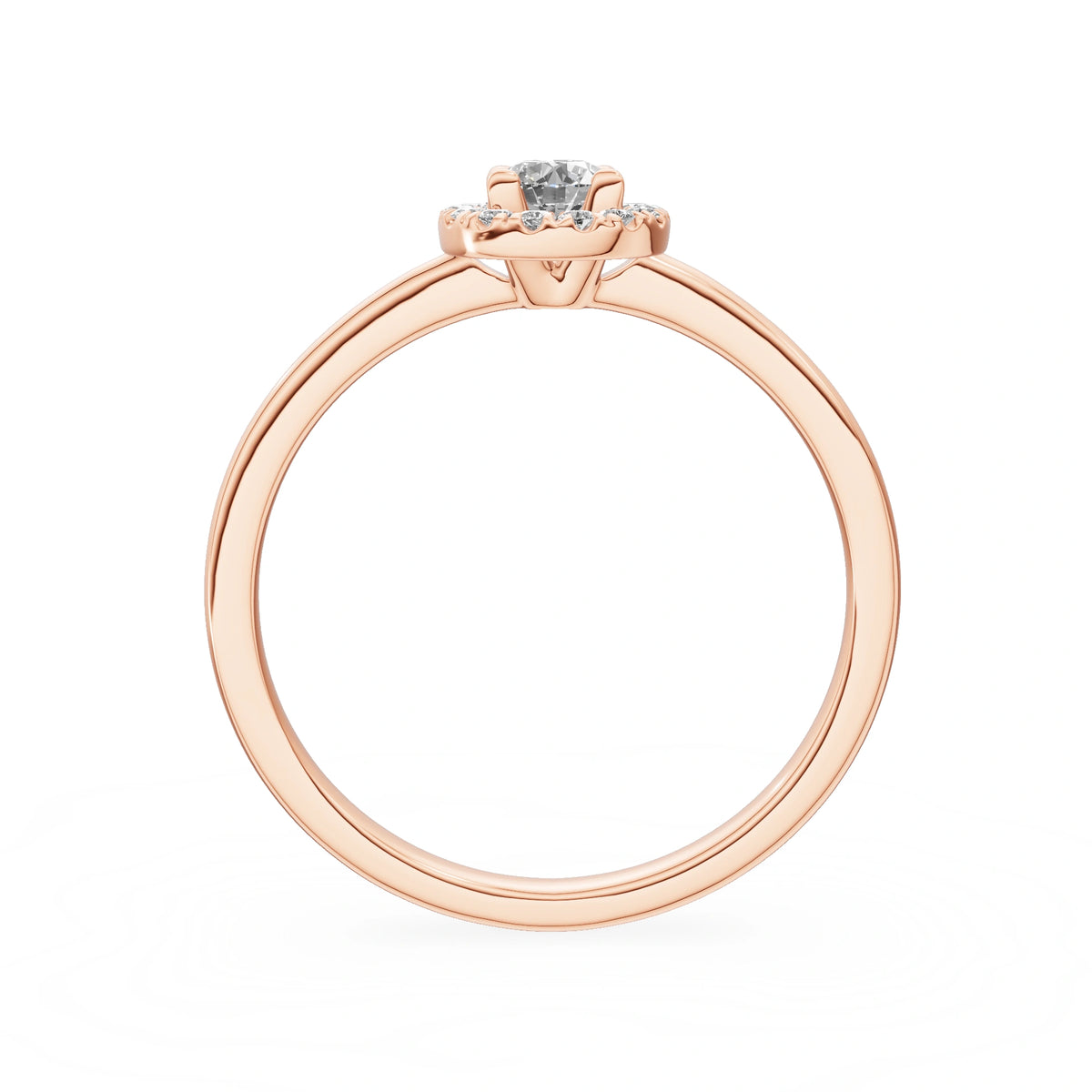 Gremari Seven Aura zásnubný prsteň z ružového zlata s 0,15 ct lab-grown diamantom – Round/Brilliant