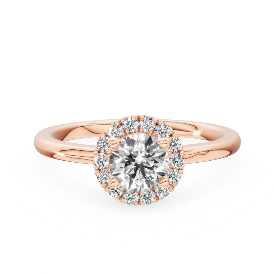 Gremari Seven Aura zásnubný prsteň z ružového zlata s 0,50 ct lab-grown diamantom – Round/Brilliant