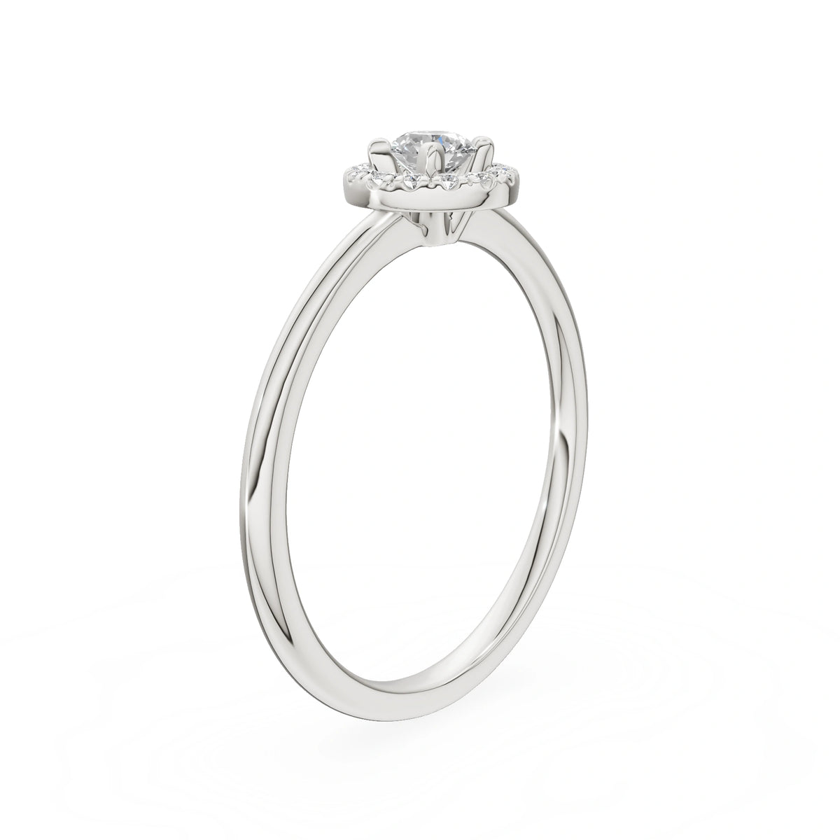 Gremari Seven Aura zásnubný prsteň z bieleho zlata s 0,15 ct lab-grown diamantom – Round/Brilliant
