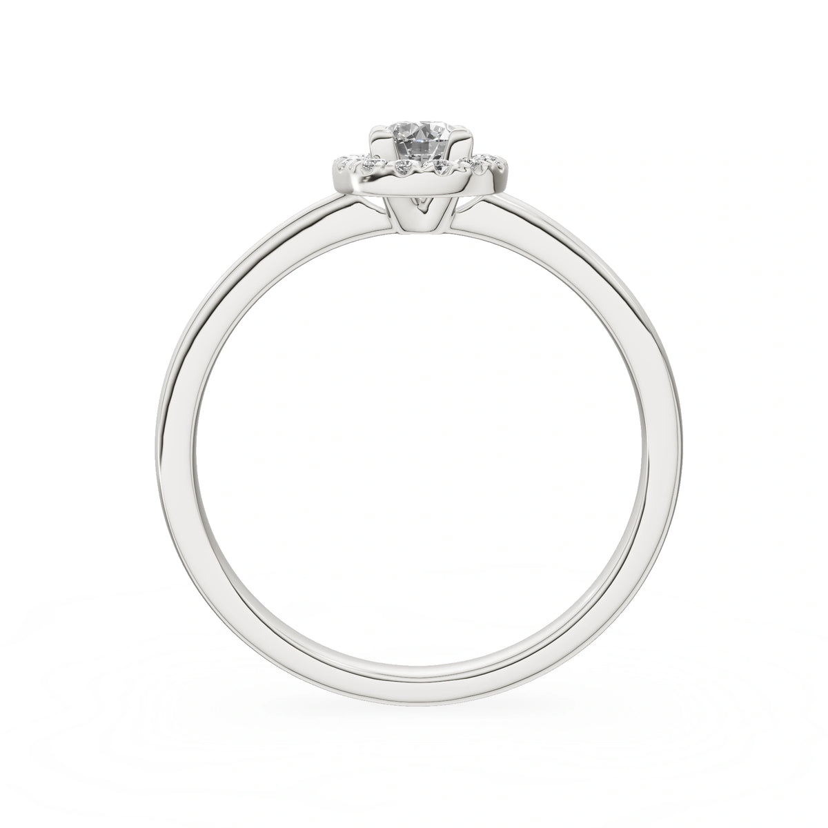 Gremari Seven Aura zásnubný prsteň z bieleho zlata s 0,15 ct lab-grown diamantom – Round/Brilliant