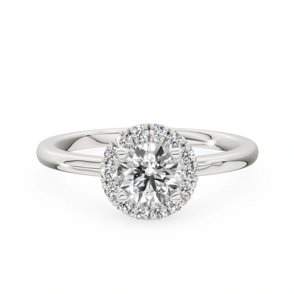 Gremari Seven Aura zásnubný prsteň z bieleho zlata s 0,50 ct lab-grown diamantom – Round/Brilliant