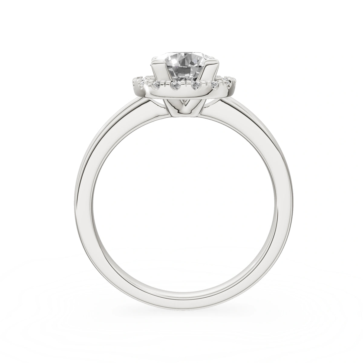 Gremari Seven Aura zásnubný prsteň z bieleho zlata s 1,00 ct lab-grown diamantom – Round/Brilliant