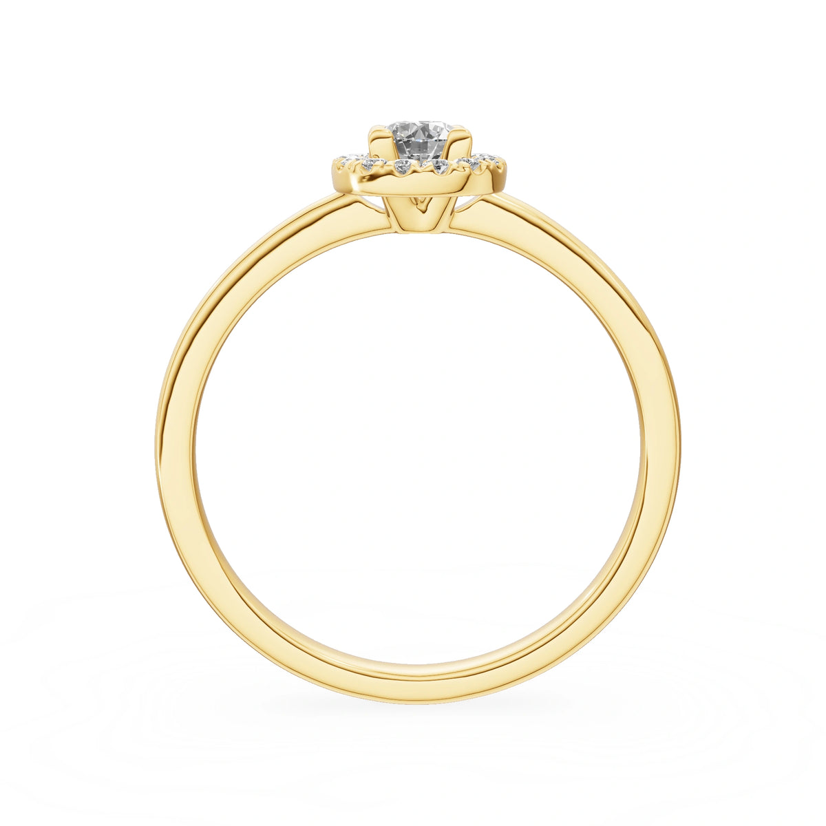 Gremari Seven Aura zásnubný prsteň zo žltého zlata s 0,15 ct lab-grown diamantom – Round/Brilliant