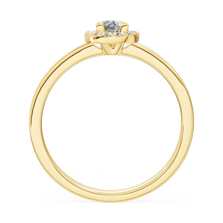GREMARI Seven Aura round-cut natural diamond engagement ring in 14K yellow gold, 0.15 ct